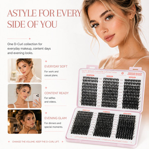 Extensions de cils en bouquets individuels thermocollés, style européen, naturels et épais, 30D 40D, avec colle, vente en gros - Product Image 4