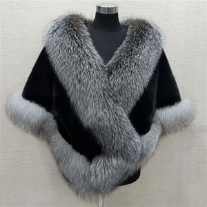 Mantella in Pelliccia Sintetica per Donna Inverno 2026, Cappa in Finta Pelliccia di <span class=keywords><strong>Visone</strong></span> e Volpe, Elegante Coprispalle in Finta Pelliccia per Abiti da Sera - Product Image 3