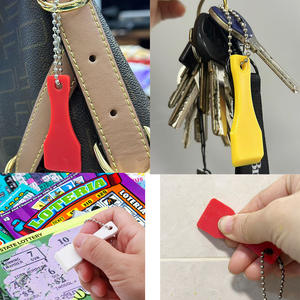 Alat penggaruk tiket undian murah DIY logo kustom alat pengeruk plastik gantungan kunci pengikis gantungan kunci tempat cakar bentuk sendok - Product Image 4