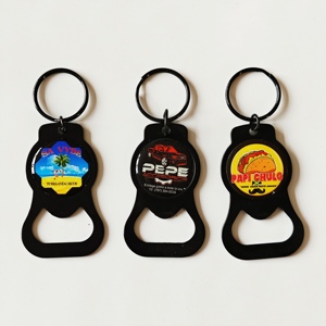 Cá Nhân Cây Dừa Logo Đen bia <span class=keywords><strong>Opener</strong></span> <span class=keywords><strong>Keychain</strong></span> tùy chỉnh du lịch bãi biển món quà lưu niệm mở <span class=keywords><strong>Keychain</strong></span> - Product Image 4