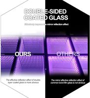 Panneau miroir infini en verre (8 x 8 pieds) avec effet 3D, lumières de scène pour piste de danse LED pour mariage et fête (3D)