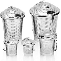 Ensemble d'infuseurs à thé portables en acier inoxydable à grande maille, écologiques, avec bols de récupération, ustensiles, filtres et passoires pour le café et le thé en vrac