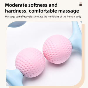 Herramienta de masajeador de rodillos Manual de mano, masaje de cuello profundo <span class=keywords><strong>Self</strong></span> Shiatsu de punto de presión dual para hombres y mujeres - Product Image 5