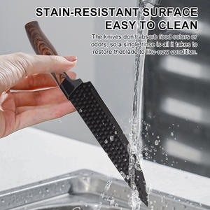 Precio de fábrica, 6 piezas, juegos de cuchillos de cocina de acero inoxidable 3CR13, mango cubierto de madera, cuchillo de carnicero para frutas y verduras, cuchillos de Chef - Product Image 6