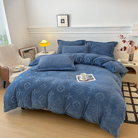 Ensemble de housse de couette moderne en polyester-coton imprimé, ensemble de draps en polyester-coton imprimé tendance