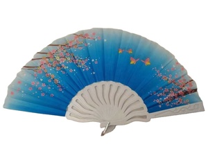 Abanico de Mano Personalizado de Tela Satinada de 23 cm con Mango de Plástico Blanco para Fiestas, Promociones, Año Nuevo o Pascua - Product Image 4