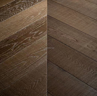 Parquet de luxe moderne pour hôtel, chêne brun, design chevron, brossé, écologique, bois d'ingénierie, chêne blanc, élégant