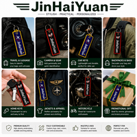 Gantungan Kunci Bordir Kustom Dua Sisi Label Penerbangan Cincin Kunci Logo Personal Produsen OEM ODM