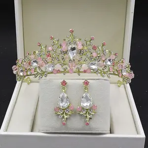 Barroco coroa de noiva, coroa de strass com cristais, para festas de casamento, tiaras, coroa de noiva, luxuosa feminina
