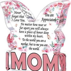 Décoration en acrylique en forme de papillon, cadeau « Je t'aime maman » pour la fête des mères, la belle-mère, anniversaire, Noël - Product Image 3