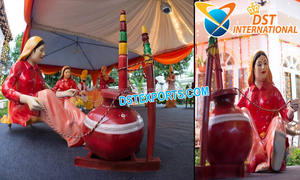 Nouvelle Statue d'Entrée Punjabi Élégante en Fibre de Verre Détachable avec Couleur et Taille Personnalisables, Conception Durable - Product Image 2