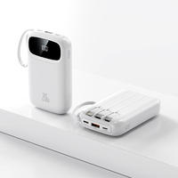 Batterie externe certifiée 3C, capacité 20000 mAh, charge rapide 120W, mini portable, 4 câbles intégrés, alimentation mobile, impression PVC, cadeau