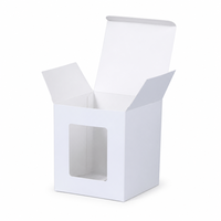Boîte en carton personnalisée avec logo imprimé UV, couvercle à rabat, découpe fenêtre tendance, vente en gros