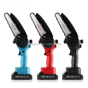 Mini tronçonneuse à poignée supérieure en acier, 6 pouces, sans fil, alimentée par batterie, moteur 58cc/52cc, 2 batteries incluses, pour l'élagage des arbres et le travail du bois - Product Image 6