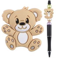 Perles focales en silicone en forme d'ours pour infirmières, accessoires de clip de sucette, perles décoratives pour stylos, bijoux décoratifs pour bébés, Xingyi Made China