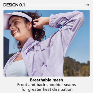 Chaqueta <span class=keywords><strong>de</strong></span> protección solar <span class=keywords><strong>de</strong></span> entrenamiento <span class=keywords><strong>de</strong></span> secado rápido <span class=keywords><strong>de</strong></span> alta calidad para mujer, chaqueta con capucha y cremallera, chaqueta <span class=keywords><strong>de</strong></span> carcasa suave para mujer - Product Image 3