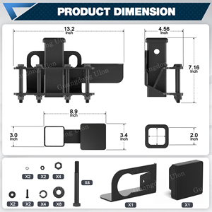 ULON fabrika fiyat çekme aksamı römork Ford Bronco 2021-2024 Hitch alıcı, arka tampon 2 inç çekme kapağı, toz boya - Product Image 4