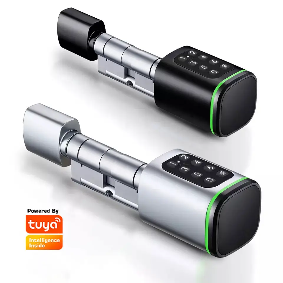 Smart Cylinder Lock Waterproof Ip65 Keyless Password Europe Mortise Smart Lock With Tuya Ttlock App Digital Cabinet Lock