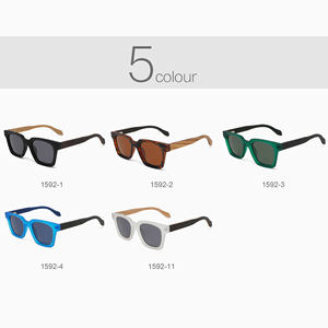 2025 crème solaire à la mode lunettes de soleil carré en plastique soutenu unisexe lunettes de soleil logo personnalisé polarisé bois bambou lunettes de soleil - Product Image 2