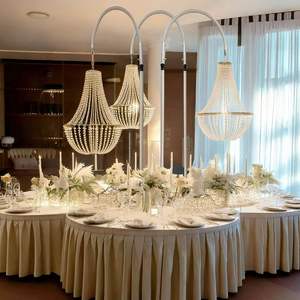 Lámpara de araña de lujo LANJO para bodas, diseño de gota de agua, moderna, dorada, de acrílico y cristal, para decoración de techos. - Product Image 4