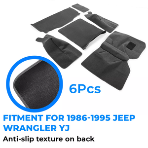 Ensemble de 6 tapis gris pour <span class=keywords><strong>Jeep</strong></span> Wrangler <span class=keywords><strong>YJ</strong></span> LH & RH avant et arrière 86-95 - Product Image 4