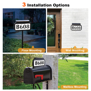 Señal de dirección <span class=keywords><strong>solar</strong></span> Número de casa, Señal de dirección iluminada Impermeable para buzón de puerta de casa de patio - Product Image 2