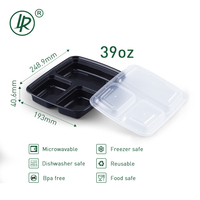 Contenants alimentaires en plastique pour micro-ondes avec couvercles, 1, 2 ou 3 compartiments, jetables, pour la préparation des repas, boîte à lunch à emporter