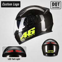 Nouveau design de casque de moto intégral avec éclairage arrière LED, double visière, certifié ABS DOT, logo personnalisé, fabricant OEM, vente en gros