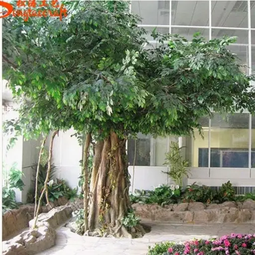 Tanaman Ficus Pohon Besar Model Baru Buatan dengan Daun Hijau untuk Acara Dalam Ruangan