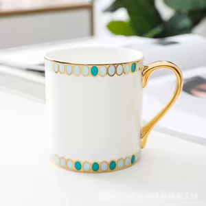 แก้วกาแฟเซรามิคคุณภาพสูง ลายเพ้นท์มือหลากสีสัน สไตล์นอร์ดิกเรียบง่าย ขนาด 301-400 มล. เหมาะสำหรับเป็นของขวัญสำหรับสำนักงาน - Product Image 6