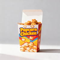 Envases Desechables para Comida Rápida para Llevar, Cajas de Papel para Alimentos, Contenedor Personalizado para Papas Fritas, Cajas para Pollo Frito