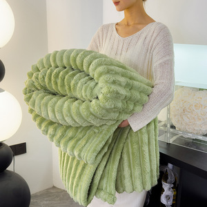 2026 Toptan Yeni Modern Düz Renk Özel Örme Naylon Flanel Battaniye, Süper Yumuşak Kanepe Yatak Örtüsü, Hediyelik Battaniye - Product Image 4