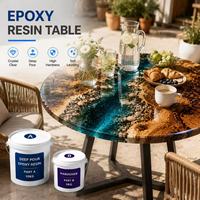 Résine époxy transparente avec finition anti-jaunissement pour la fabrication de tables en bois et de meubles sur mesure