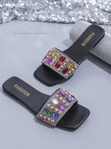 Sandales plates décontractées pour femme, style claquettes, à bout carré, polyvalentes, pour l'extérieur et la plage, idéales pour l'été - Product Image 6