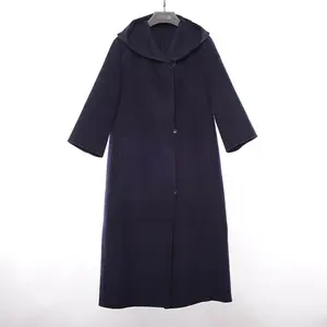 High Quality Plus Size Half Sleeve Wool Trench Coat Autumn Black Wool Business Women's Wool Coat