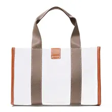 2022 new bento bag canvas handbag fashion simple tote women's bag striped shoulder messenger women's bag