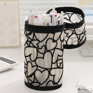 Custom Transparent Mesh Portable Travel Makeup Brushes Holder <b>Large</b> Capacity Cosmetic <b>Bag</b> Lace Round Makeup Storage <b>Bag</b> - Product Image 2
