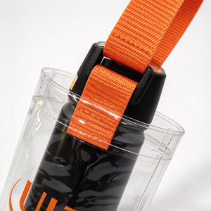 Sac porte-bouteille en PVC transparent avec bandoulière tissée réglable, pochette de transport transparente pour bouteille, logo personnalisé pour les sports de plein air - Product Image 2