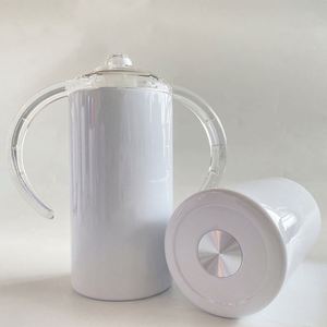 Vaso de acero inoxidable blanco de 12 oz para bebés, con dos tapas, para sublimación, al por mayor, desde almacén de EE. UU. - Product Image 4