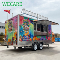 WECARE Chariot à hot-dog de taille personnalisée Smoothie Snack Food Truck Boîte carrée Café-bar Australie Standard Foodtruck Remorque alimentaire mobile