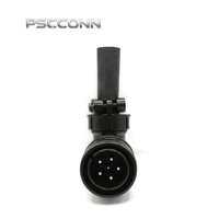 Connecteur d'alimentation circulaire industriel fileté PSCCONN MS 5015 Série MS3108A20-17P, prise coudée mâle 6 broches de qualité industrielle