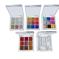 Ensemble de 9 pigments aquarelle nacrés, couleurs fraîches et solides, style macaron, peinture artistique, couleurs scintillantes, parfait pour les artistes