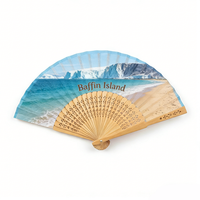 Großhandel OEM & ODM Anpassbarer Logo-Bedruckter Baffin Island Souvenir Sublimations-Chinesischer Tragbarer Faltbarer Handfächer