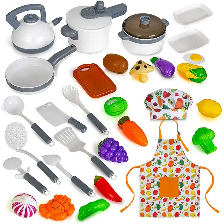 Eğitim çocuklar rol oynamak tencere mutfak seti oyuncak çocuk's pişirme gıda sofra seti oyuncak oyna Pretend