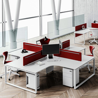 Bureau modulaire ouvert moderne poste de travail 2-6 personnes bureau d'ordinateur en bois avec cloison meubles panneau durable style bois