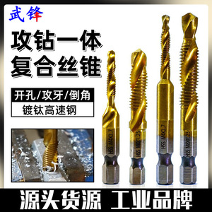 Fuxin Composite Tap With <b>Drill</b> <b>Bit</b> M3 To M10 Metric Hex Shank TiCN Coated For Steel Drilling Tapping - Product Image 5