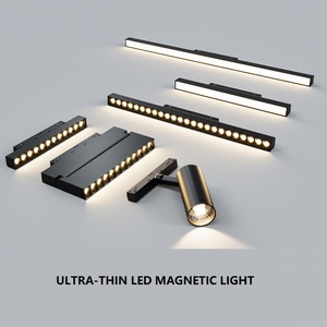 Système d'éclairage <span class=keywords><strong>sur</strong></span> <span class=keywords><strong>rail</strong></span> LED magnétique intelligent, intensité variable, 48V, projecteur linéaire, lampe grille 6W 12W 18W 24W pour magasin de détail - Product Image 4