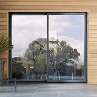 Porte coulissante en aluminium avec moustiquaire, double vitrage en verre trempé, design minimaliste, glissement fluide, pour balcon et cuisine