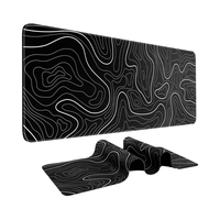 Wholesale 31.5 X 11.8inch Gaming Mouse Pad Anti-Slip Rubber Base Topographic Line Waterproof Keyboard Mouse Pad