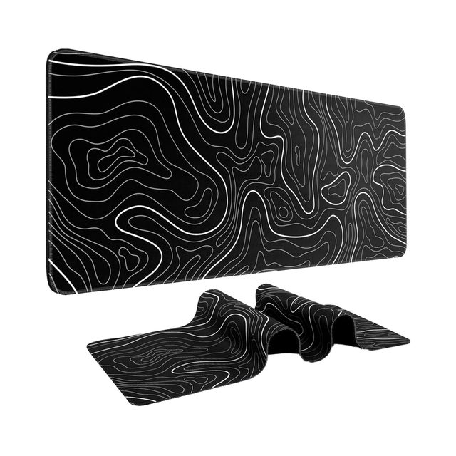 Wholesale 31.5 X 11.8inch Gaming Mouse Pad Anti-Slip Rubber Base Topographic Line Waterproof Keyboard Mouse Pad